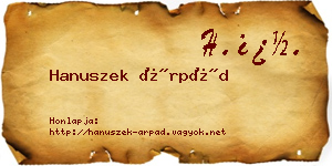 Hanuszek Árpád névjegykártya
