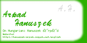 arpad hanuszek business card